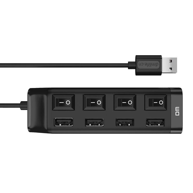 4 Port Micro USB HUB 2.0 USB Splitter High Speed 480Mbps Adapter With Switch 120CM Cable For Tablet Laptop Computer Notebook