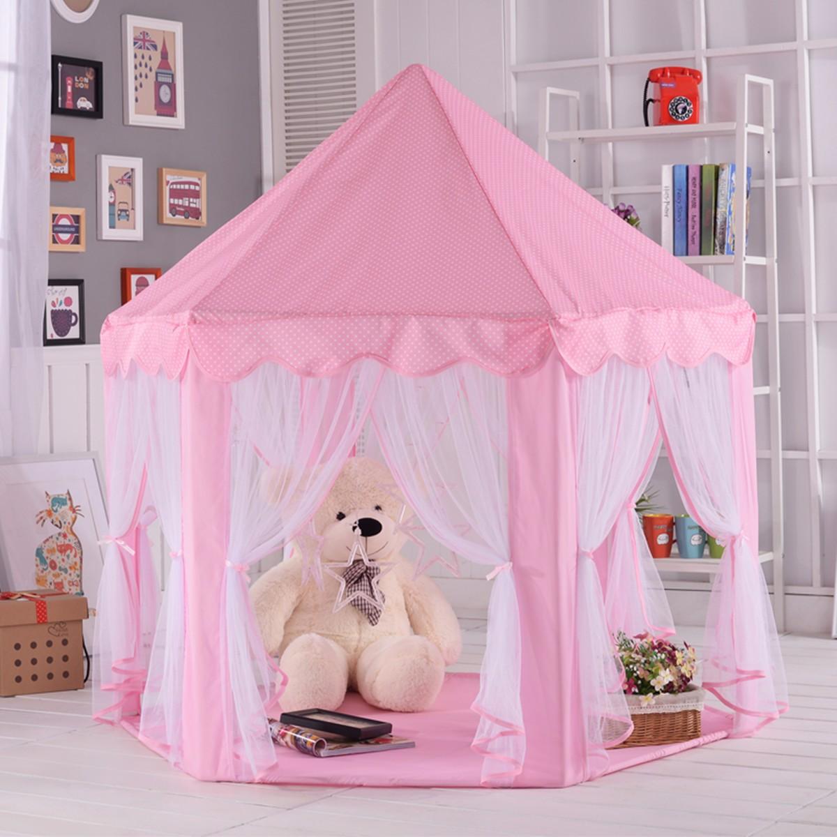 Portable Princess Castle Play Tent Activity Fairy House Fun Toy 55.1x55.1x53.1 Inch