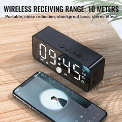 Mirror Alarm Clock bluetooth Speaker With FM Radio LED Mirror Snooze Wireless Music Player 2 Alarms Table Clock for Living Room