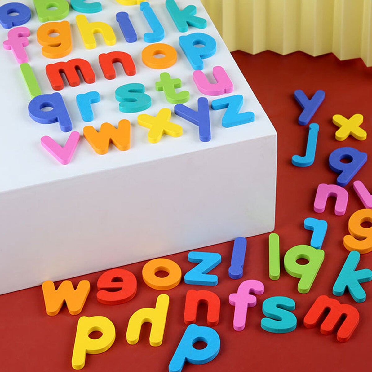 Wooden Colorful Puzzle Alphabet Letters Cards Early Educational Toy Set with Pen for Kids Gift