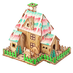 3D Woodcraft Assembly Doll House Kit Decoration Toy Model for Kids Gift
