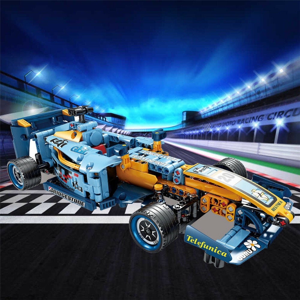 511pc 1:15 Mechanical Engineering Car Small Particles DIY Assembled Building Blocks Pull Back Racing Car Model Toy for Kids Brithday Gift