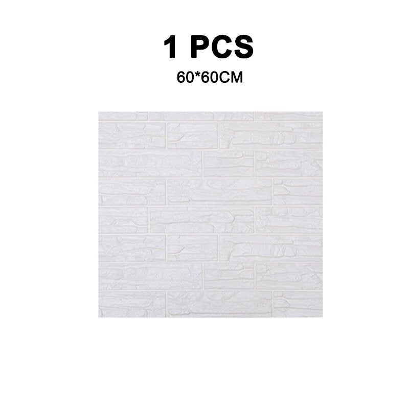 1/5/10PCS 3D Wall Stickers Imitations Brick Bedroom Decor Waterproof Self-adhesive