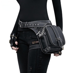 Lady Pockets Retro Waistbag Messenger High Quality PU Leather Travel Leg Bag