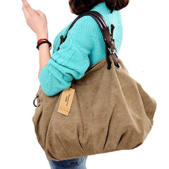 Women Canvas Messenger Bags Female Crossbody Bags Solid Shoulder Bag Fashion Casual Designer Female Handbag Large Capacity