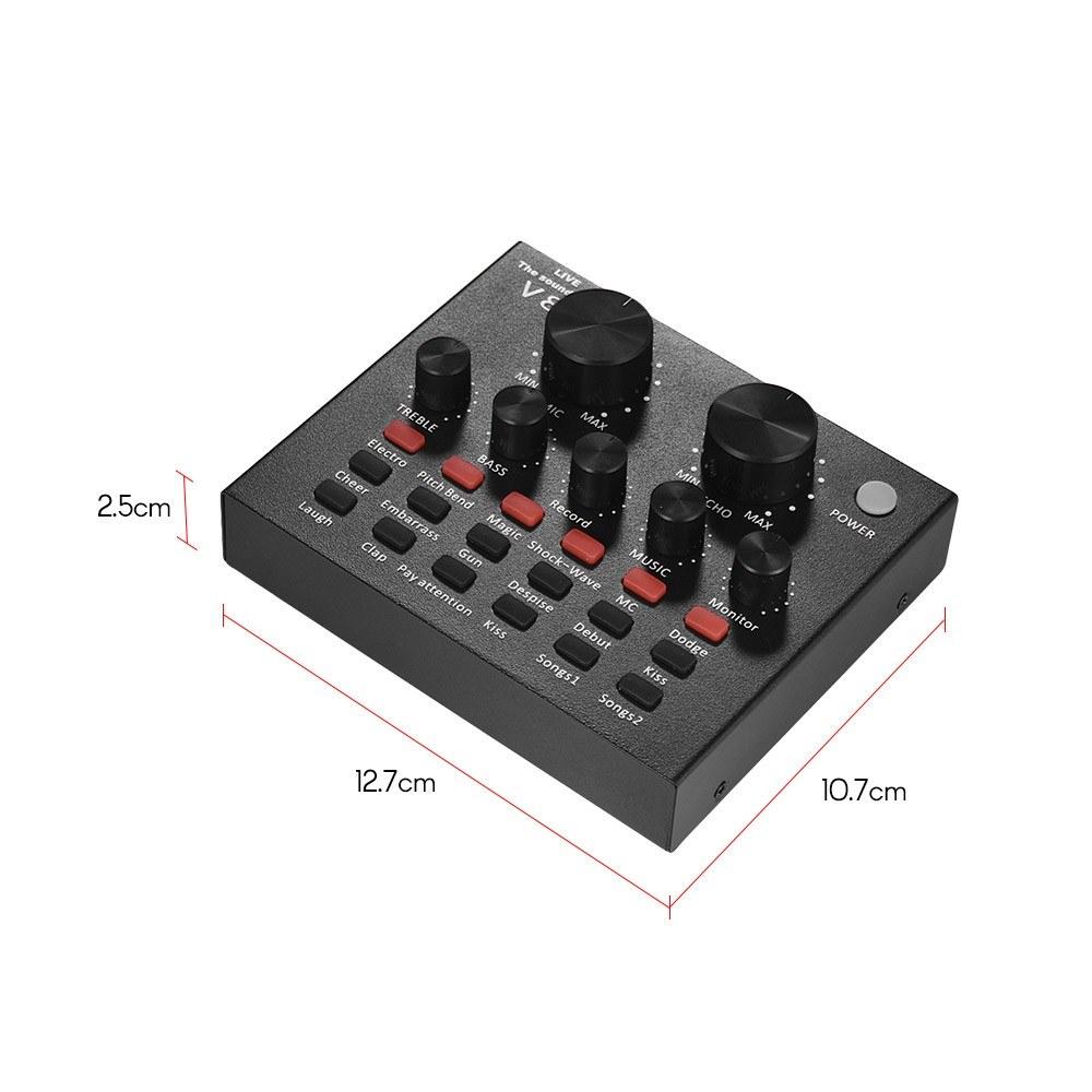 External Audio Mixer Sound Card USB Interface with 6 Sound Modes Multiple Sound Effects