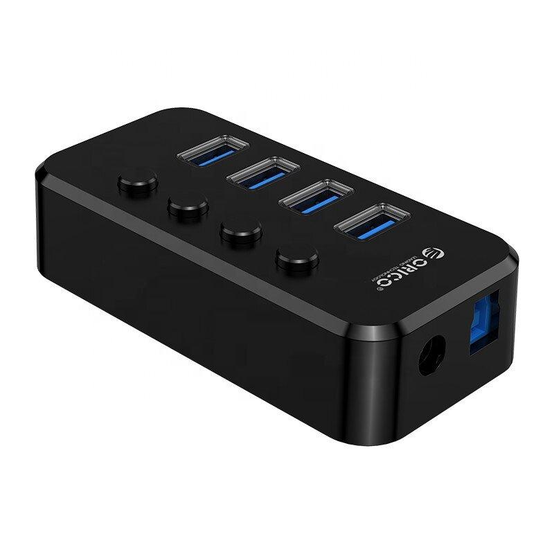 4 in 1 24W USB3.0 HUB Independent CC1.2 Protocal Power Supply Independent Switch HUB Computer One for Four Extension Cord Splitter