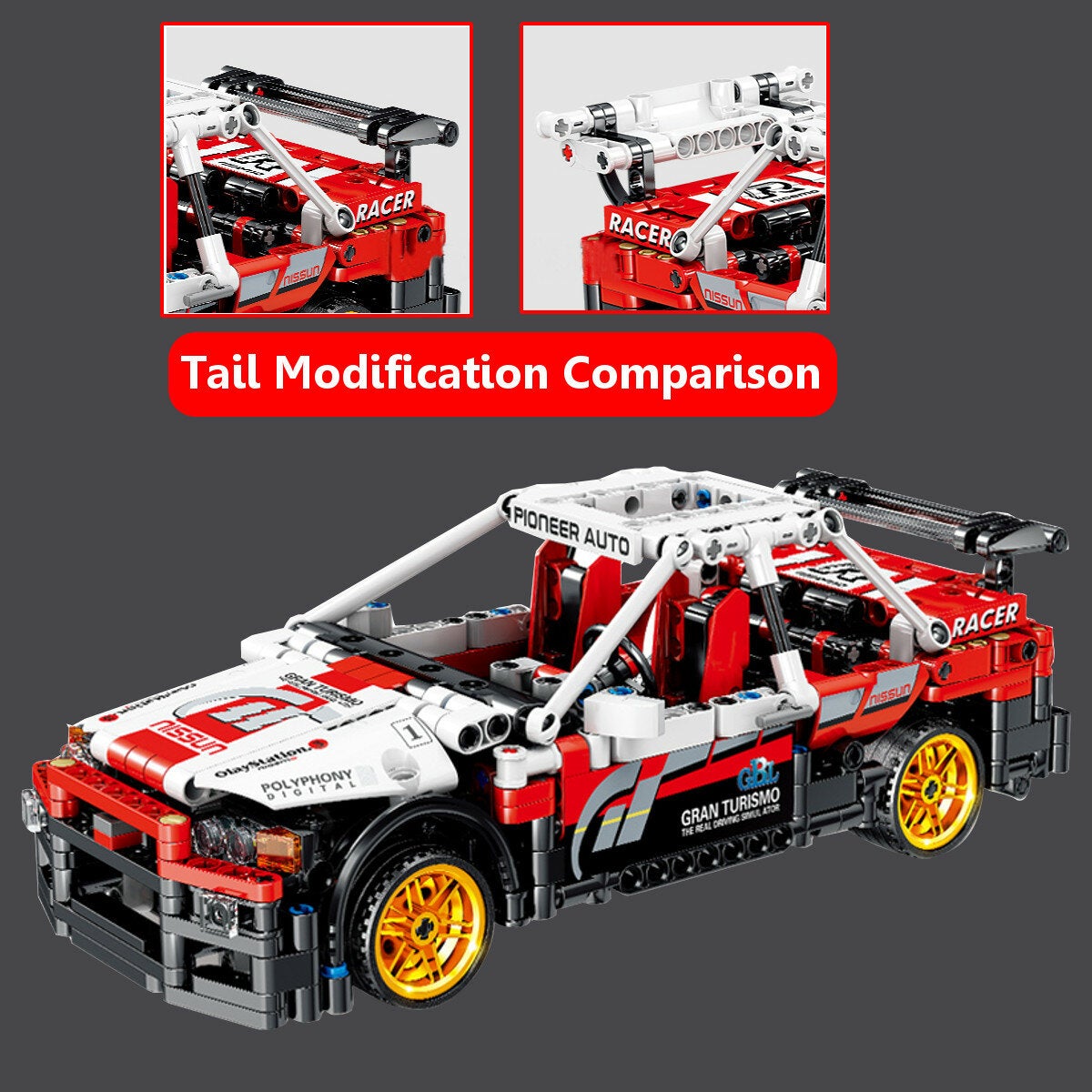 591 pc 1:17 Ares Mechanical Engineering Car Small Particle DIY Assembled Building Blocks Pull Back Racing Car Model Toy for Birthday Gift