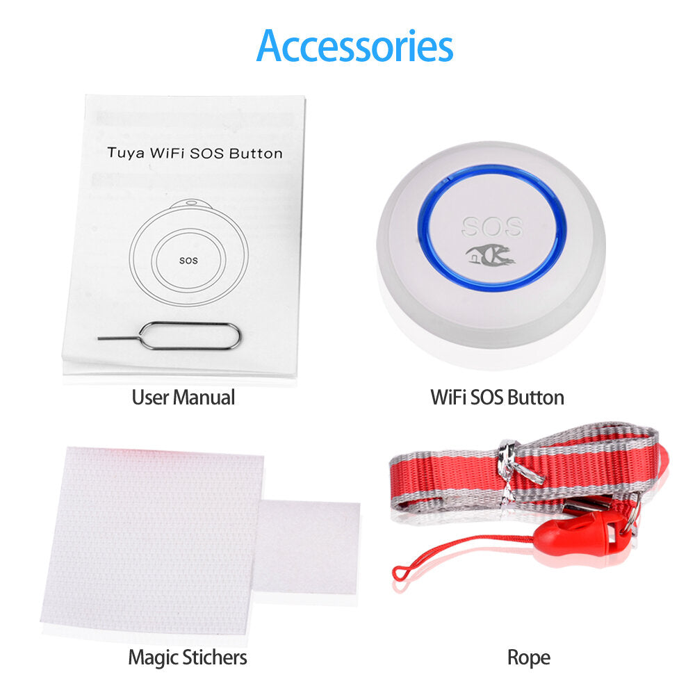 Smart Wifi Emergency Button One-key Alarm Call For Help Remote Call Work With Smart Life Tuya APP