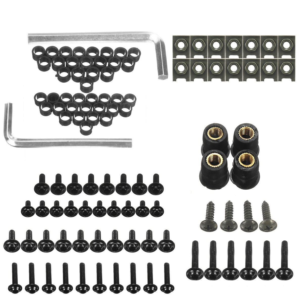 107pcs Motorcycle Aluminum Fairing Bolt Kit Fastener Clip Screw Washers 6 Colors