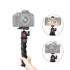 Flexible Octopus Tripod Stand 1/4 Inch Screw 2-in-1 Platform Design 360° Adjustment Ballhead