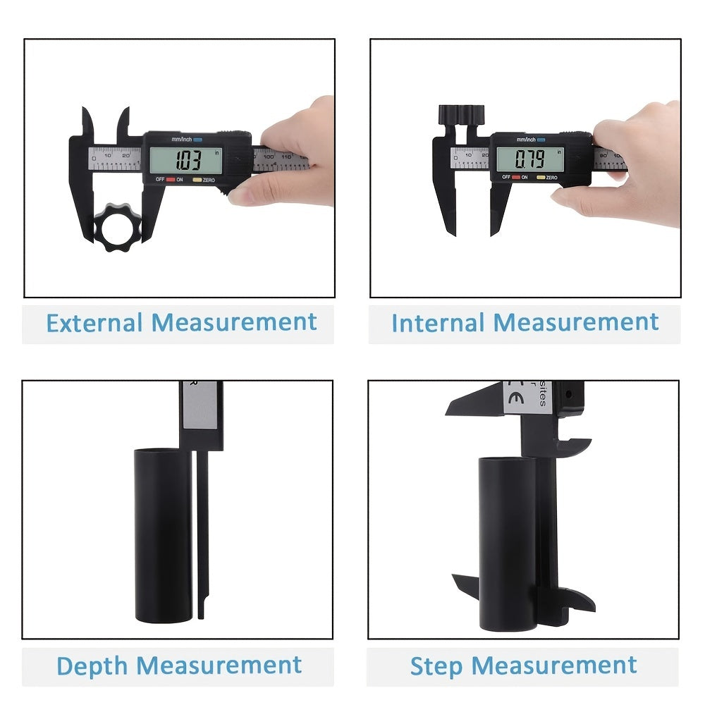 0-6" Digital Caliper Measuring Tool Electronic Micrometer With LED Screen