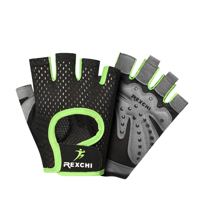 Professional Gym Fitness Gloves Power Weight Lifting Women Men Crossfit Workout Bodybuilding Half Finger Hand Protector - JustgreenBox