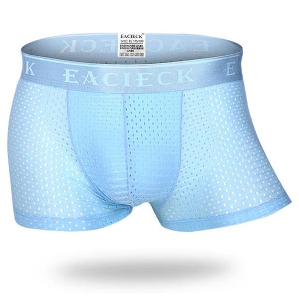 Mens Mesh Breathable Thin Underwear Casual Ice Silk