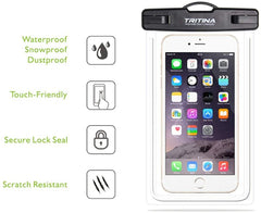 Tritina Waterproof Phone Pouch Universal fit Size Up to 6" Any Traveler Outdoor Adventurer Pack of 2 - JustgreenBox