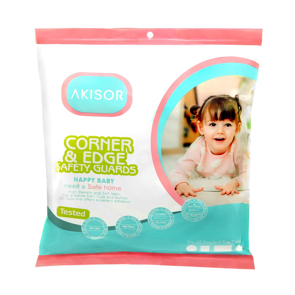 Akisor Corner and Edge Guards - 14ft (4.3m) [ 13ft Edge Cushion + 8 Corner Cushion ] Premium Childproofing Protector,Child Safety - JustgreenBox
