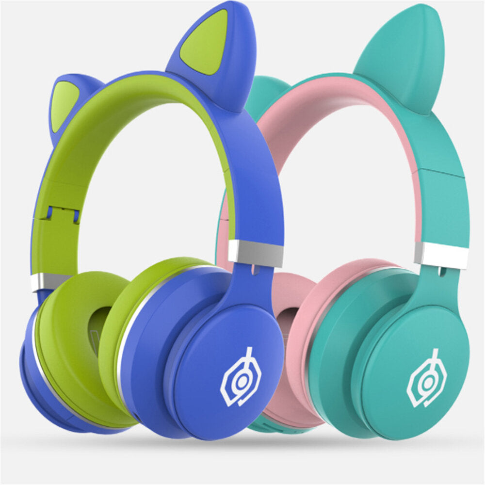 LED Over-Ear Headphones Noise Cancelling Headset bluetooth 5.0 Wireless Kids Headset Support TF Card 3.5mm Plug With Mic