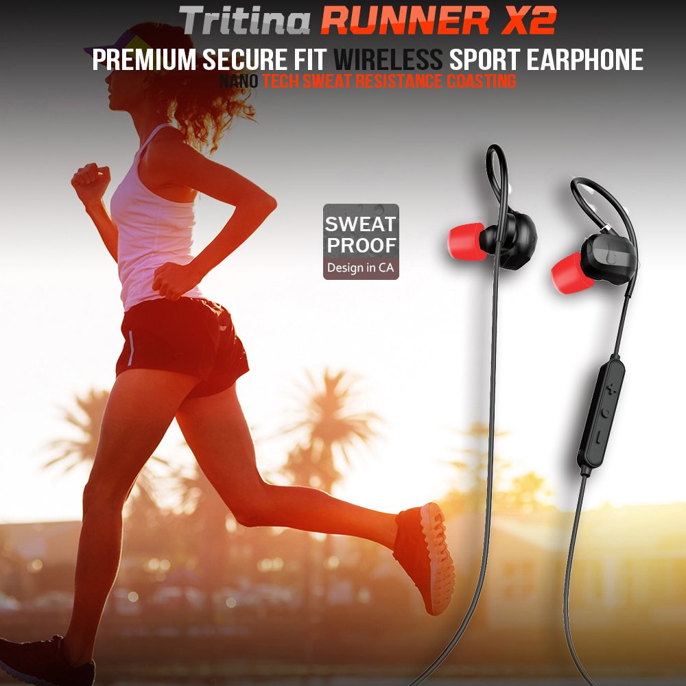 Bluetooth Sport Headphones with MIC - for iPhone,Smartphone + Comfortable Memory Earbuds Stereo Sound,Running,Jogging,Riding - JustgreenBox