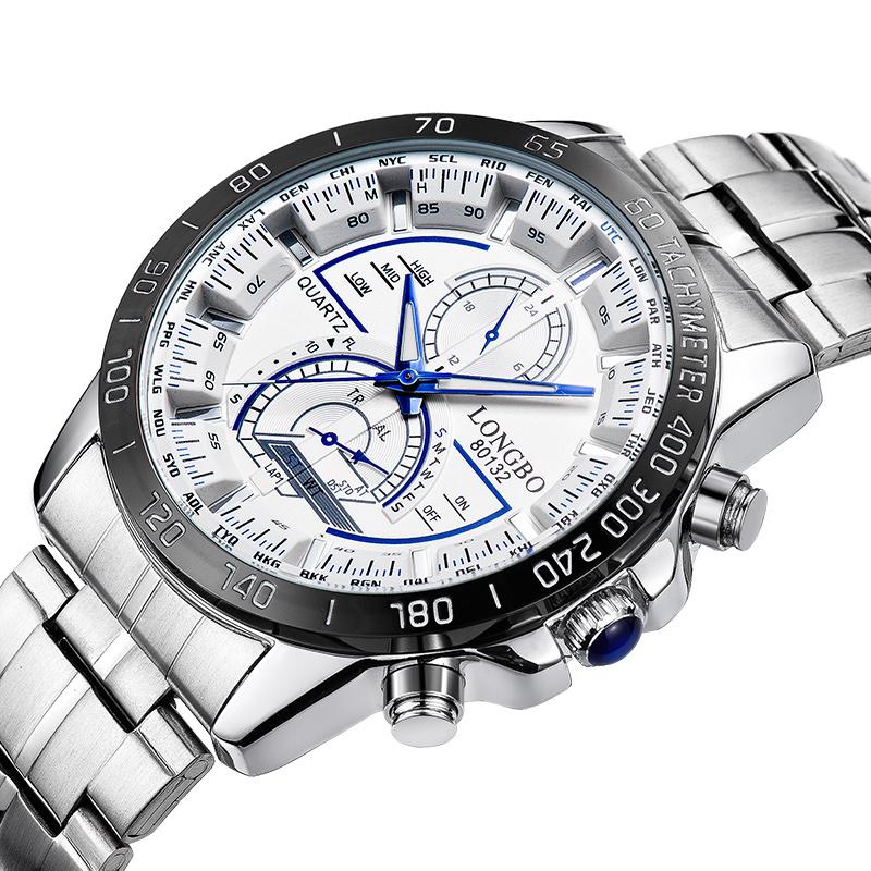 Luminous Men Stainless Steel Quartz Wrist Watch Date Display