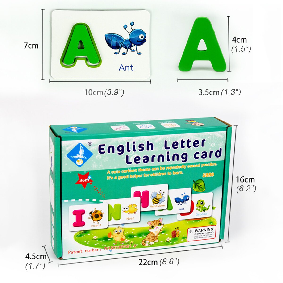 Puzzle Alphabet Spelling English Letters Animal Cards Educational Learning Toy for Kids Gift