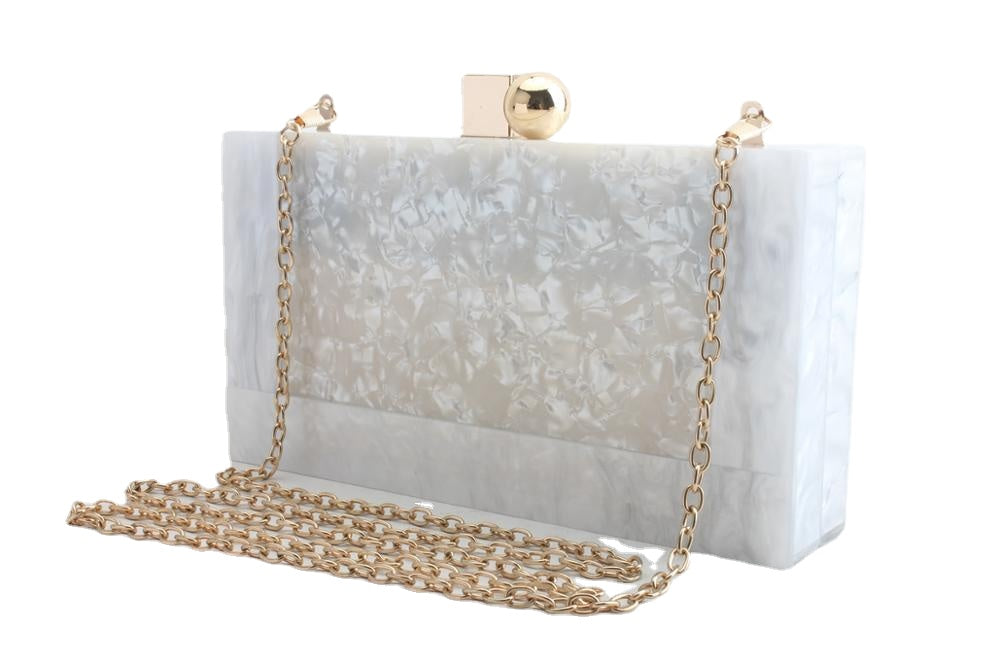 Acrylic Box Bags Hard Surface Women Elegant Shoulder Bags Rectangle Clutches Wedding Fashion Party Purse