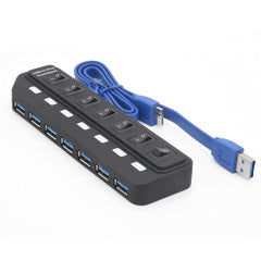 7 Port USB 3.0 Hub 5Gbps Data Transmission 2.4A Current Output Docking Station