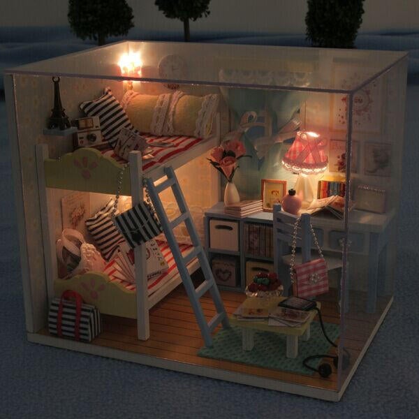 Wood Children's Memories With LED+Furniture+Cover