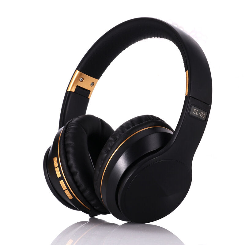 Wireless bluetooth 5.0 Headphones 40mm Drivers Low Latency FM Radio TF Card AUX-In Foldable Head-Mounted Headset with Mic