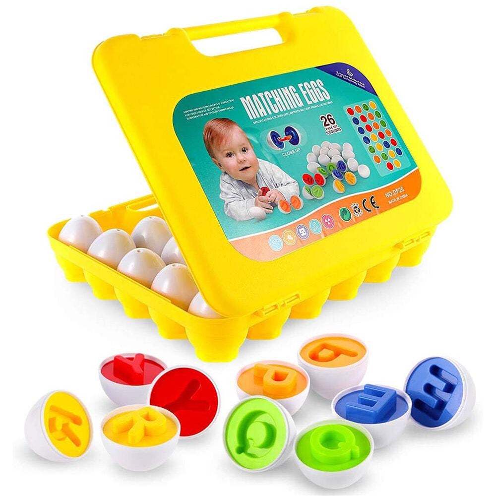 Children Simulation Eggs Toy English Letter Matching Egg Assembly Toy Graphics Cognitive Toy