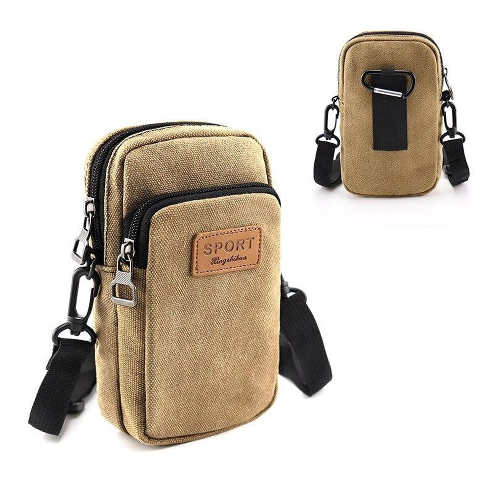 Universal Waterproof Multi-functional Canvas phone bag Shoulder Bag Man Casual Crossbody Waist