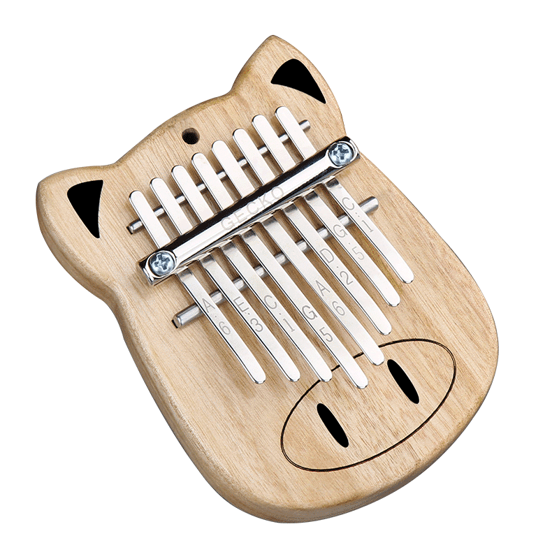 8 Key Camphor/Mahogany Mini Kalimbas Thumb Piano with Tuning Hammer