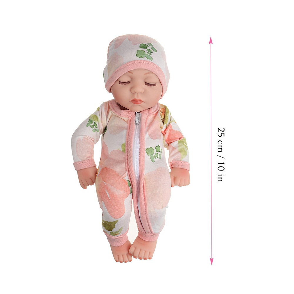 10 Inch 25CM Silicone Vinyl Soft Flexible Lifelike Reborn Baby Doll with Clothes Toy for Kids Collection Gift