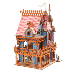 174PCS 3D Wooden Laser Cutting Dream Villa Three-dimensional Assembly Puzzle Model Educational Toys for Kids Gift