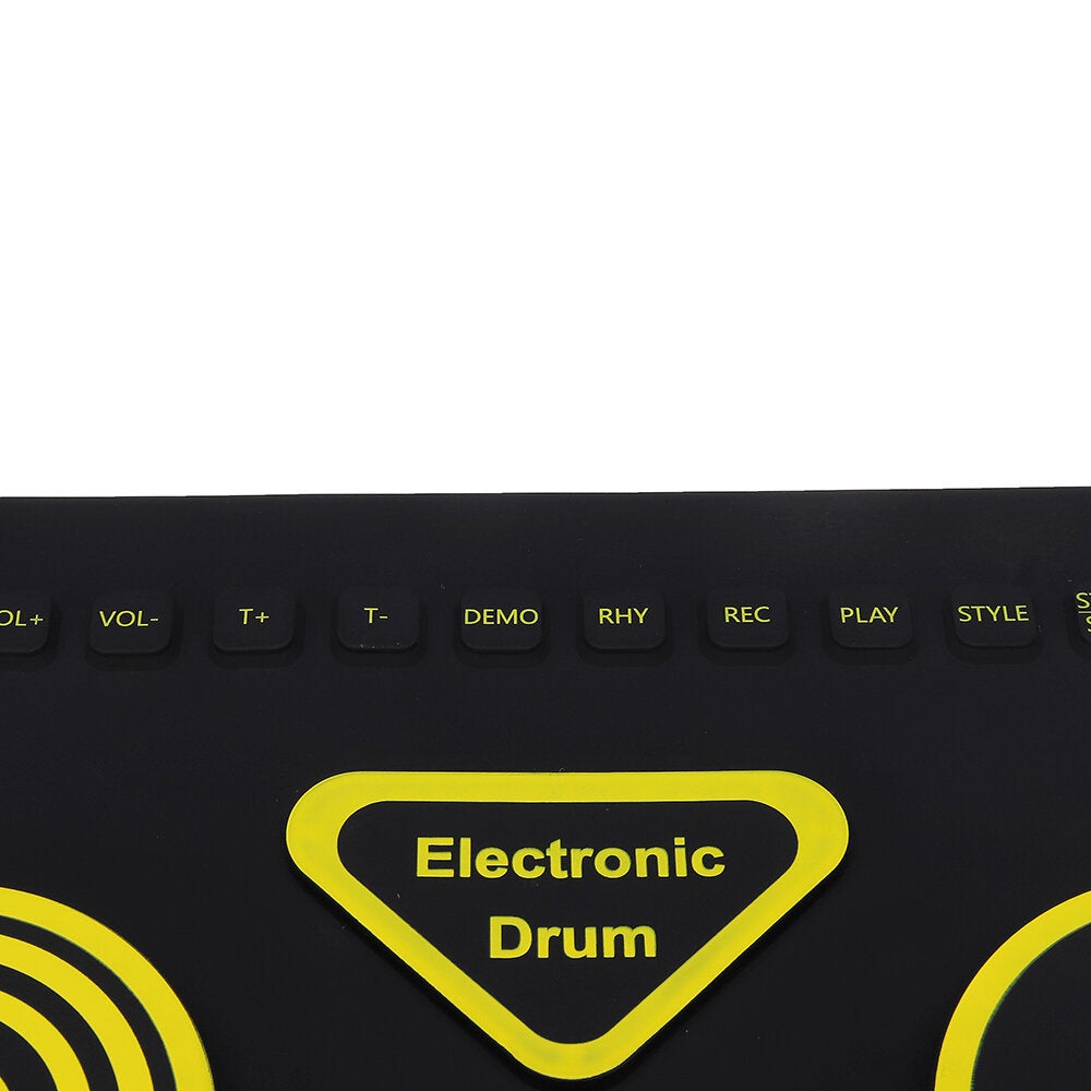 Electronic Roll-Up Drum Set Folded Silicone Thicken Drum With MIDI Yellow