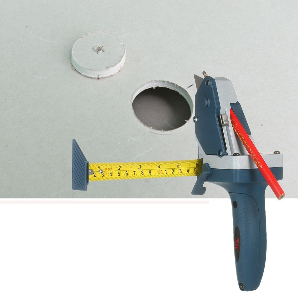 All-in-one Gypsum Board Cutting Tool with Measuring Tape and Utility Knife Mark Cut Drywall