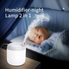 Portable Humidifier Mute Air Purification with LED Lamp Fogger Mist Maker USB Charging for Home BedroomOffice