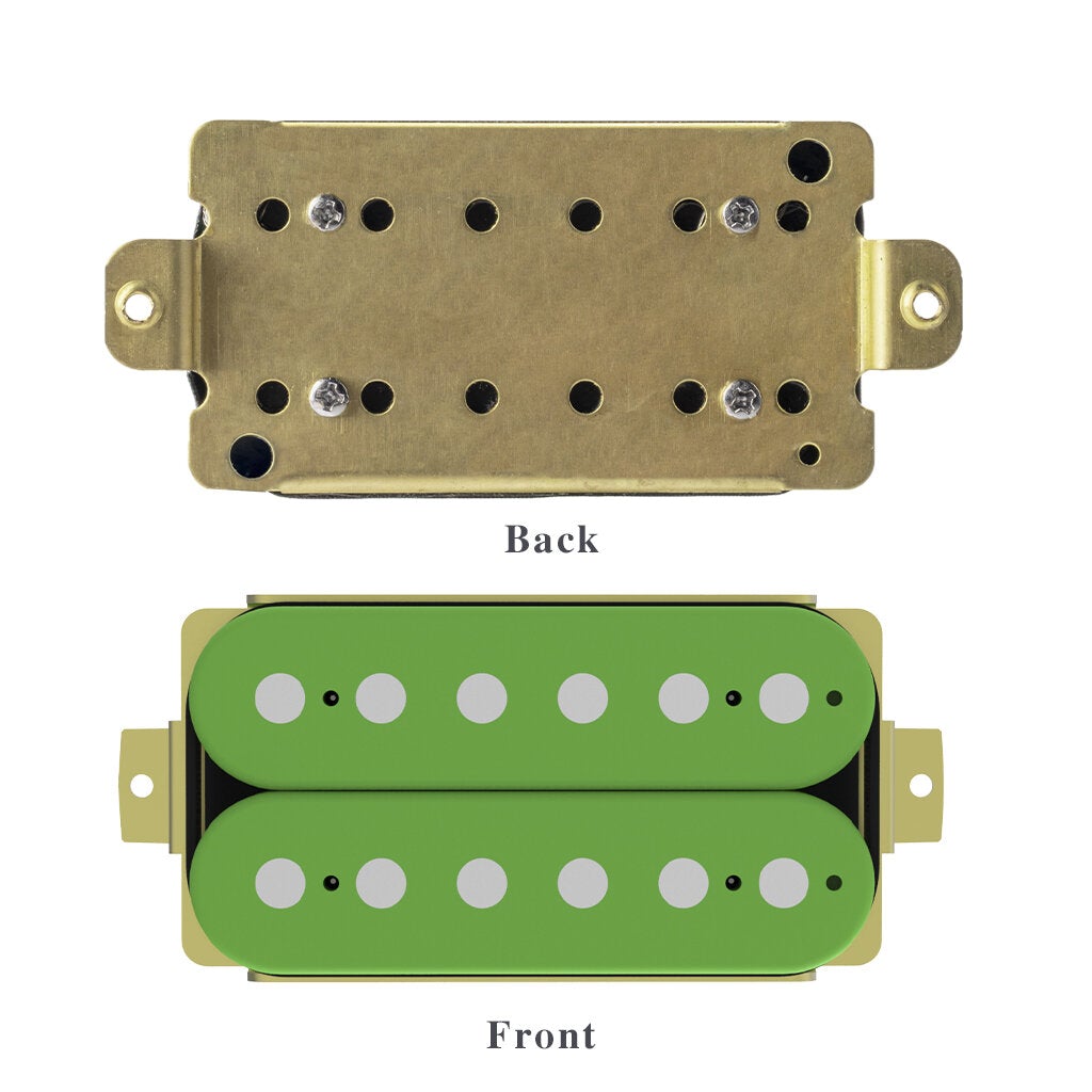 2pcs Classic Tone Ceramic Overwound Open Style Humbucker Pickups Set 50mm Neck/Bridge For Electric Guitar-Green