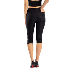 Cotton Blend Sports Daily Wear Yoga Pocket Calf-Length Women's Cropped Pants