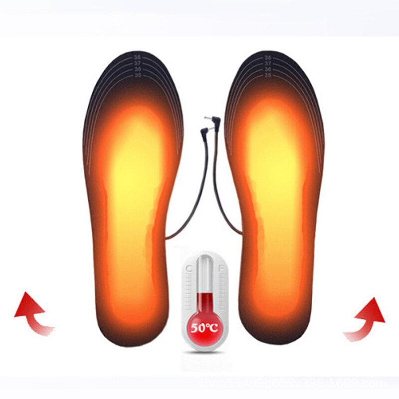 USB Rechargeable Heated Shoe Insoles Foot Warmer Heater Charging Heat Boots
