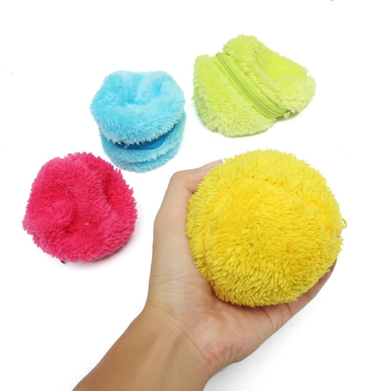 Microfiber Mop Rolling Ball Sweep Robots Automatic Vacuum Cleaner Plush Electronic Toys Random Color
