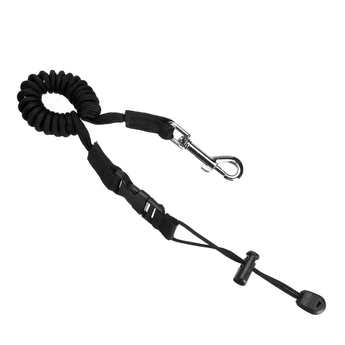 Portable Safety Kayak Canoe Boat Paddle Leash Elastic Fishing Rod Coiled Lanyard Tie Rope