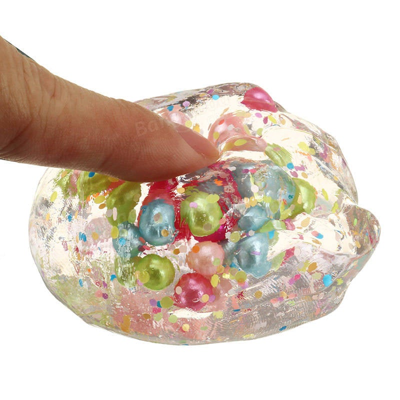 Slime Pearl Ball Simulated Egg Shape Bottle Crystal Mud Collection Stress Reliever Gift Decor Toy