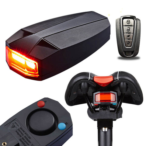 3 In 1 Bicycle Rear Light Wireless Remote Control Alarm Lock Fixed Position COB Tailight