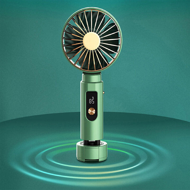 MINI Handheld Fan With Bluetooth Music Cell Phone Holder Multi-Function USB Charging Silent Fan Portable Outdoor Camping Travel