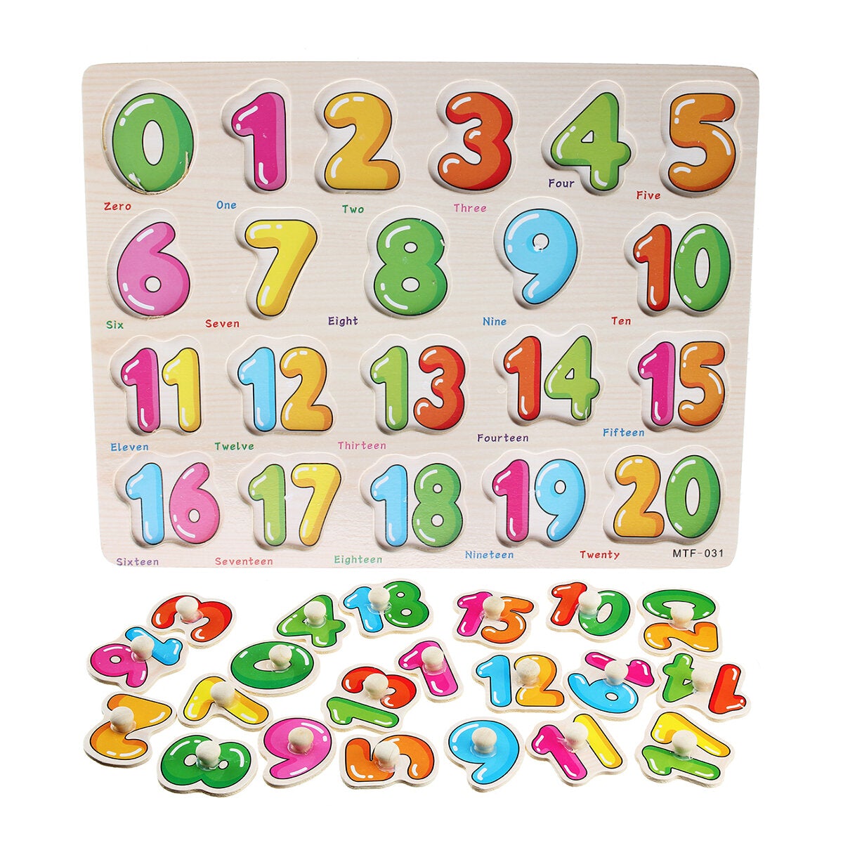Colorful Wooden Alphabet/Math/Number Jigsaw Puzzle Toy Intelligence Early Education Toys