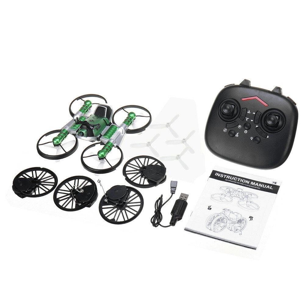 2.4G 2 In 1 WIFI FPV RC Deformation Motorcycle Quadcopter Car RTR Model