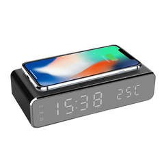 Electric LED 12/24H Digital Alarm Clock With Wireless Phone Charger