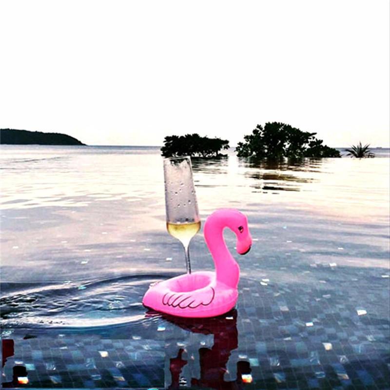 5PCS Inflatable Flamingo Drink Can Holder Party Pool Home Decor Kids Toy