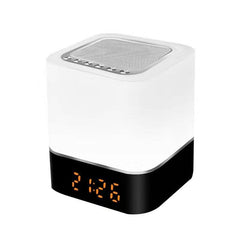 Wireless bluetooth Speaker 5 in 1 HiFi Speaker 7 Color Bedside Lamp Digital Calendar Alarm Clock Touch Control Support TF SD