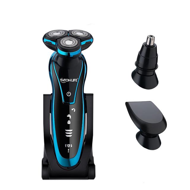 Wireless Rechargeable Smart Shaver for Men with Charging Base
